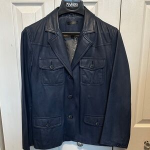 Wilsons Vintage Blue Genuine Leather Jacket | Large